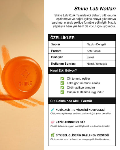 Koji Shine™ Kojik Asit İçerikli Yüz ve Vücut Temizleme Sabunu