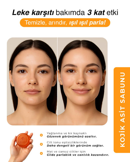 Koji Shine™ Kojik Asit İçerikli Yüz ve Vücut Temizleme Sabunu